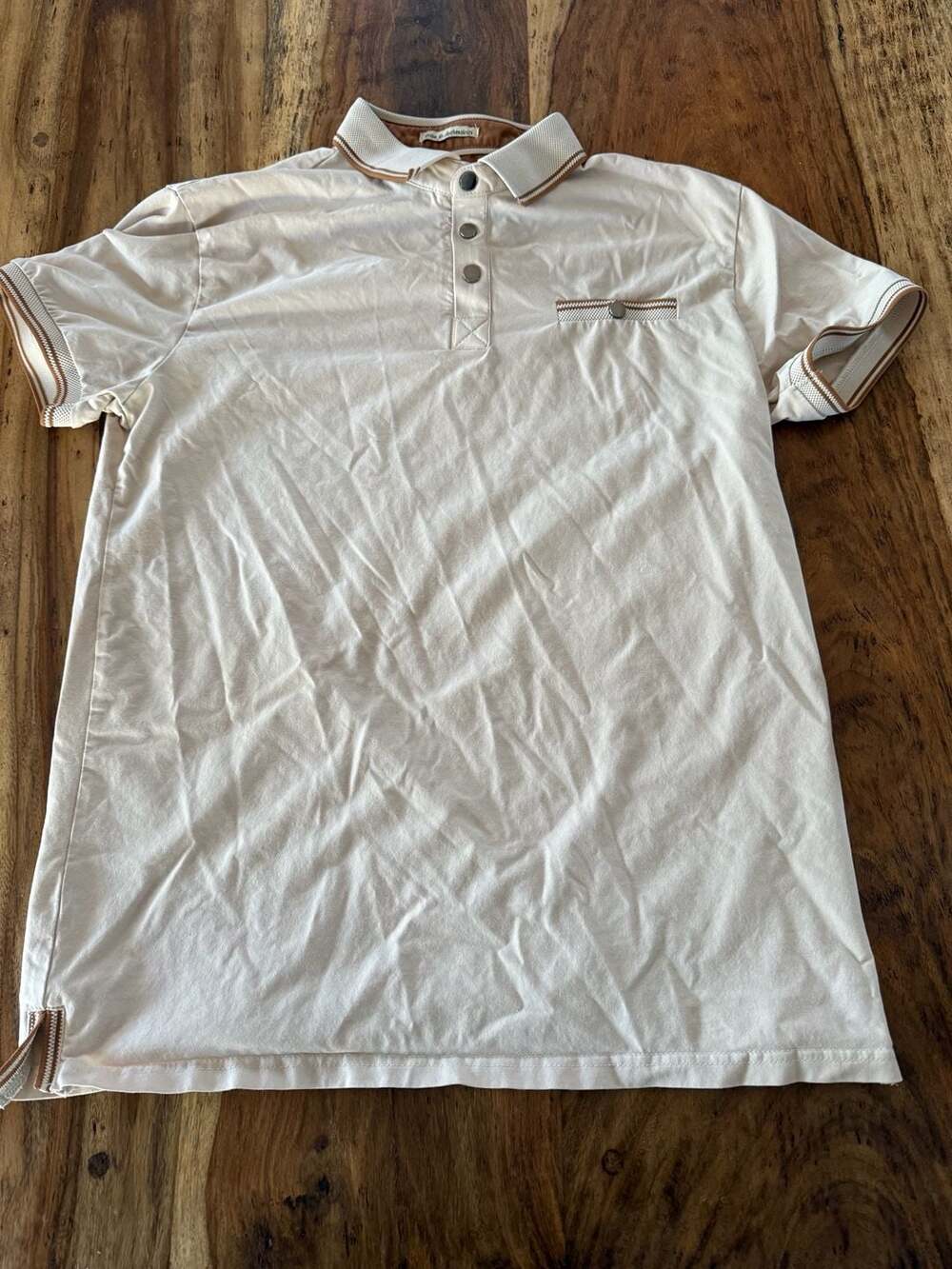 Scott James England Established 1984 Beige Polo  Snap Buttons medium